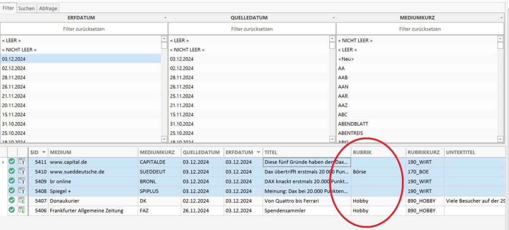 Sie prüfen die Treffer in Ihre Redaktionssoftware newsweb und geben die wichtigsten Artikel frei – die Artikel können sofort veröffentlicht werden.